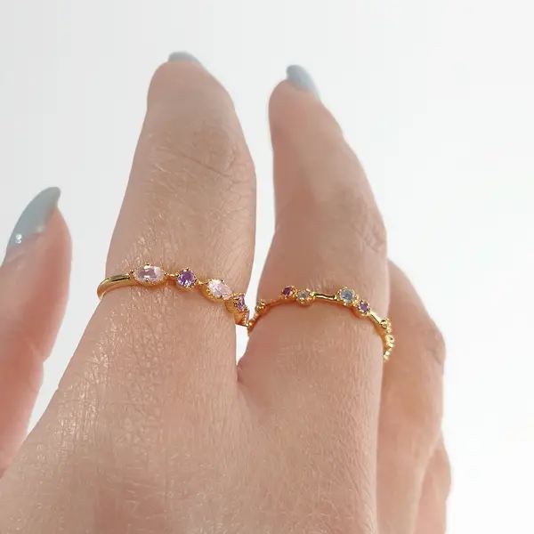 Leaf Jewelry Silber Ring, Eternity Gems, Gelbgold Große Rabatte