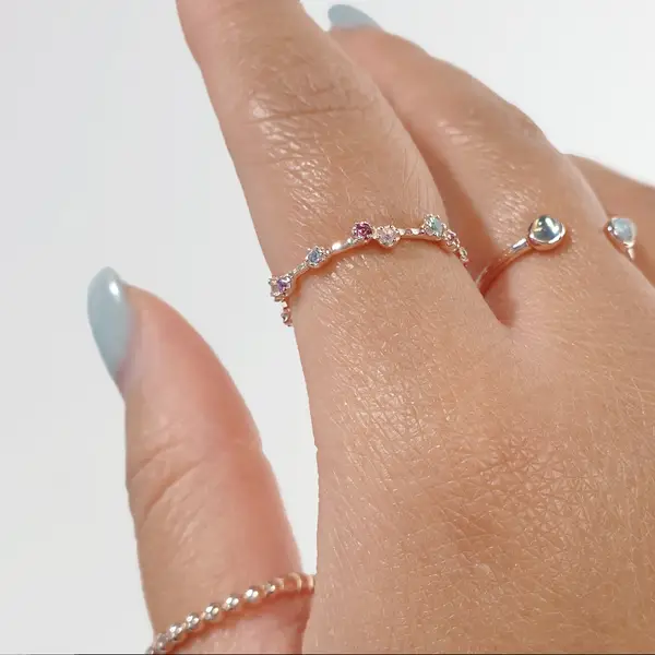 Leaf Jewelry Silber Ring, Eternity Gems, Gelbgold Große Rabatte