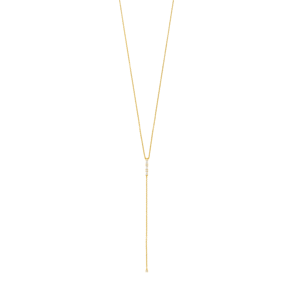 Leaf Jewelry Y-Halskette ICE CUBE, 18 K Gelbgold vergoldet Neuheiten