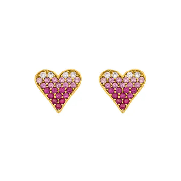 Leaf Jewelry Ohrstecker Pink Valentine, 18 K Gelbgold vergoldet Saisonale Angebote