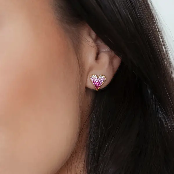 Leaf Jewelry Ohrstecker Pink Valentine, 18 K Gelbgold vergoldet Saisonale Angebote