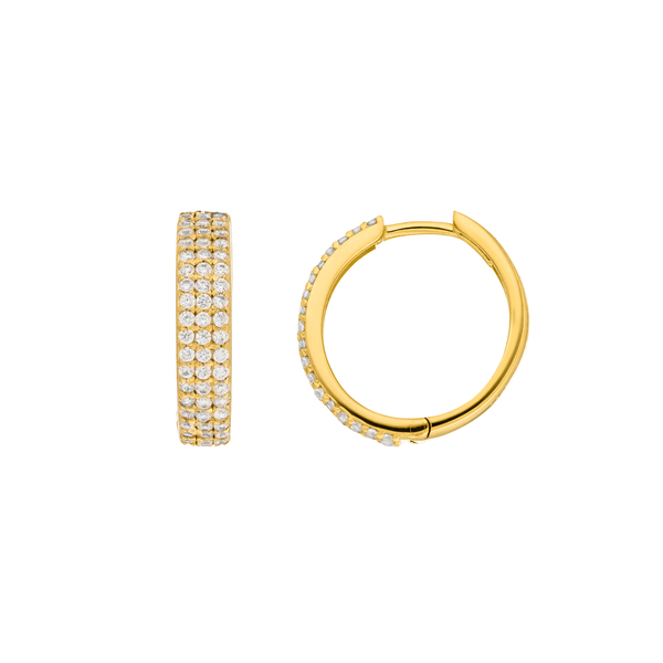 Leaf Jewelry Creole Shiny mit Zirkonia, 18 K Gelbgold vergoldet Tägliche Deals