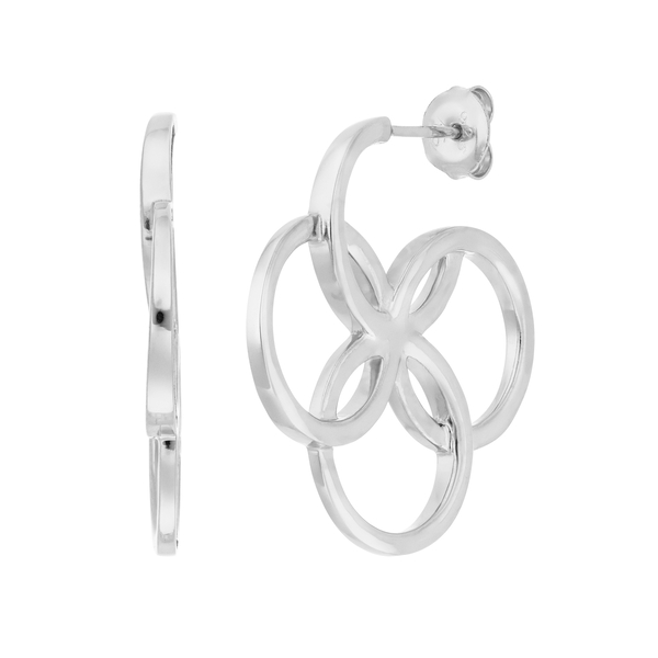 Leaf Jewelry Creolen Clover Charm, klein, 925 Sterlingsilber Sonderangebote
