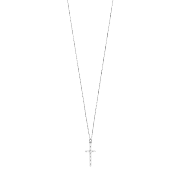 Leaf Jewelry Halskette Kreuz mit Zirkonia, 925 Sterlingsilber Tiefpreis