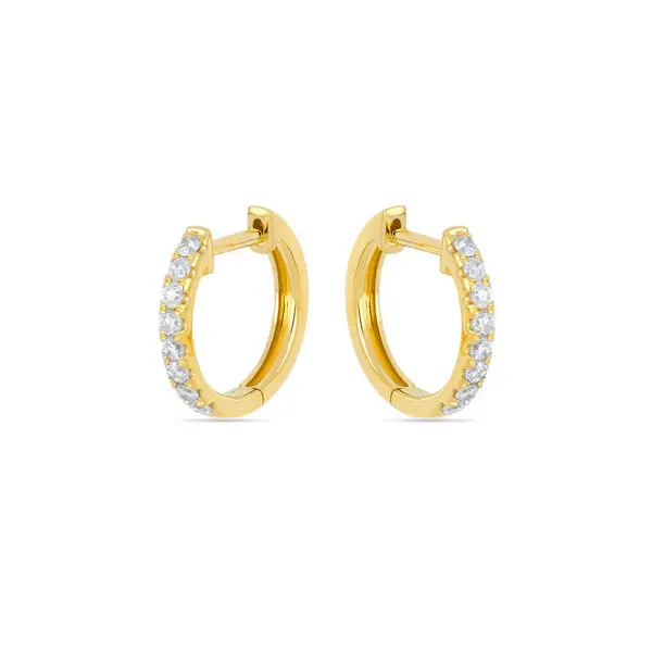 Leaf Jewelry Creole mit Diamanten, 18K Gelbgold Wochenangebot