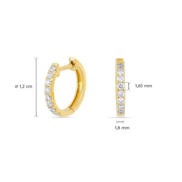 Leaf Jewelry Creole mit Diamanten, 18K Gelbgold Wochenangebot