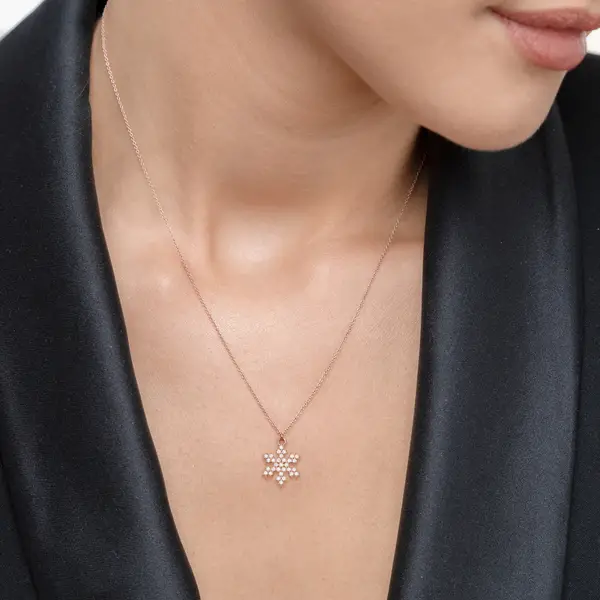 Leaf Jewelry Halskette Snowflake, 18 K Gelbgold vergoldet Begrenzte Freigabe