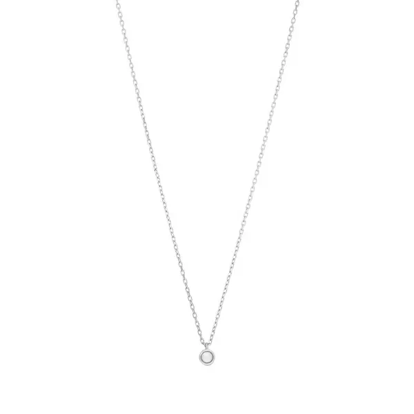 Leaf Jewelry Halskette Pure mit Perle, 925 Sterlingsilber, rhodiniert Nur für heute