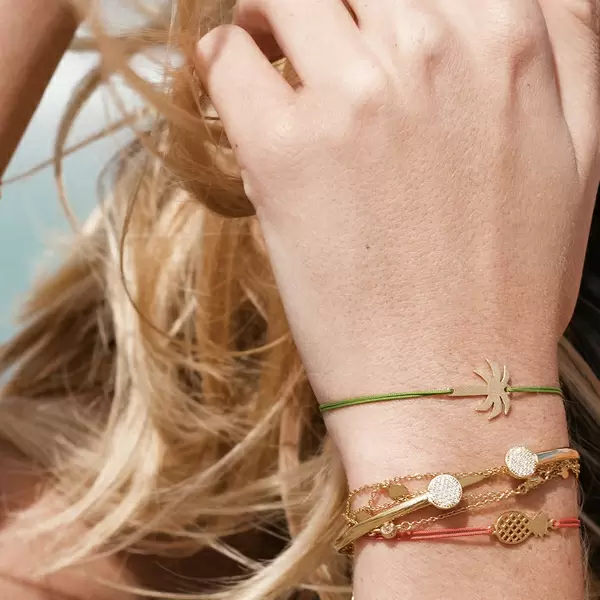 Leaf Jewelry Glücksbändchen Palme, Rosegold vergoldet Clearance-Verkauf