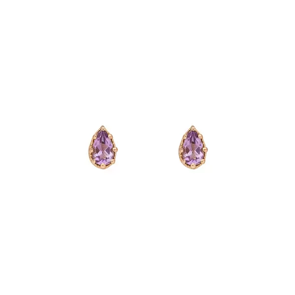 Leaf Jewelry Ohrstecker Drop, Amethyst, 18 K Gelbgold vergoldet Kostenloser Versand international
