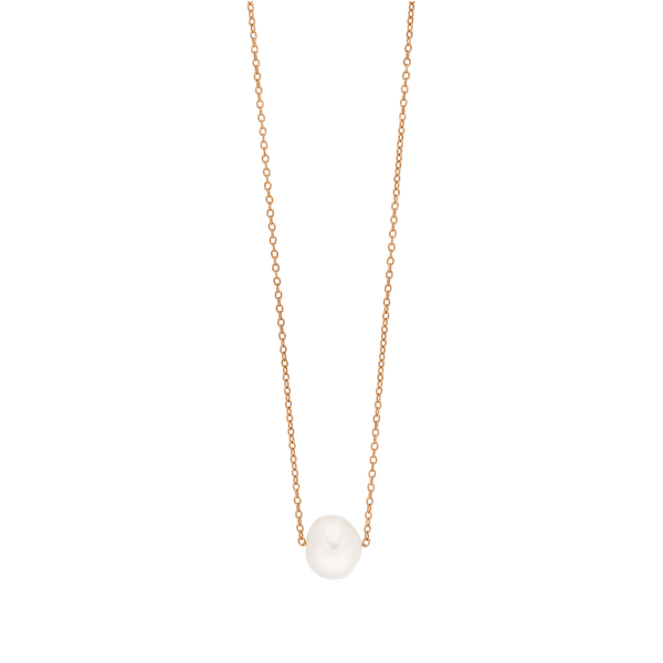 Leaf Jewelry Halskette Perlen Tropfen, 18 K Rosegold vergoldet Verkauf