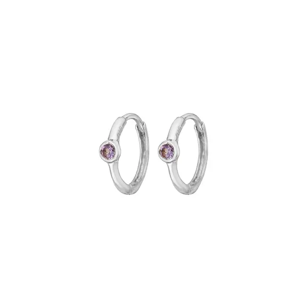 Leaf Jewelry Creole One Gem, Amethyst, 925 Sterlingsilber Günstiger Verkauf