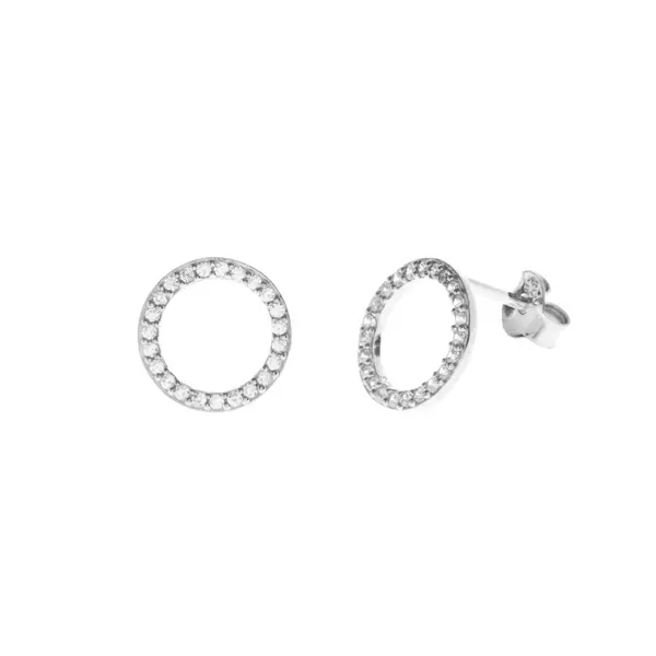 Leaf Jewelry Ohrstecker Circle Of Life mit Zirkonia, 925 Sterlingsilber Großer Ausverkauf