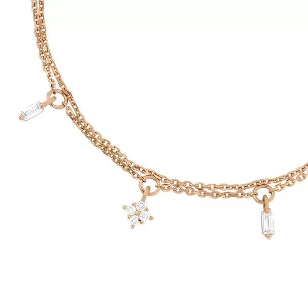 Leaf Jewelry Armkette CRYSTAL, 18 K Rosegold vergoldet Preisnachlass