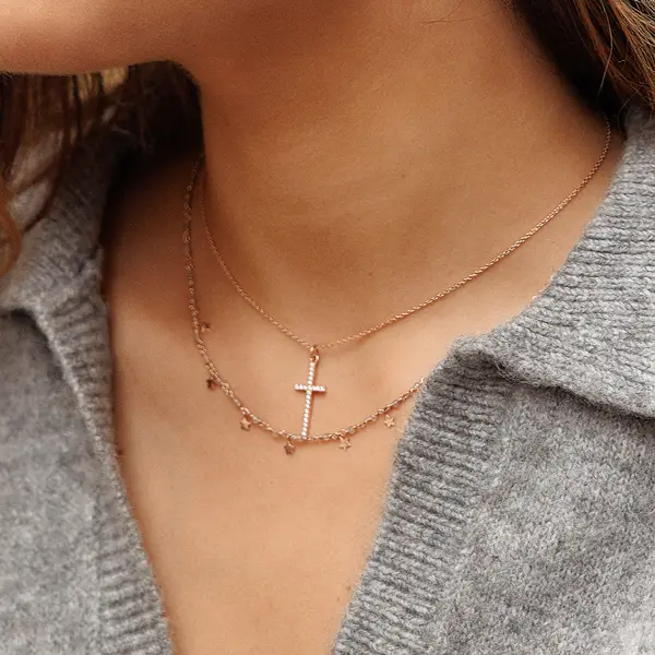 Leaf Jewelry Halskette Labradorit Stars, 18 K Rosegold vergoldet Saisonschlussverkauf