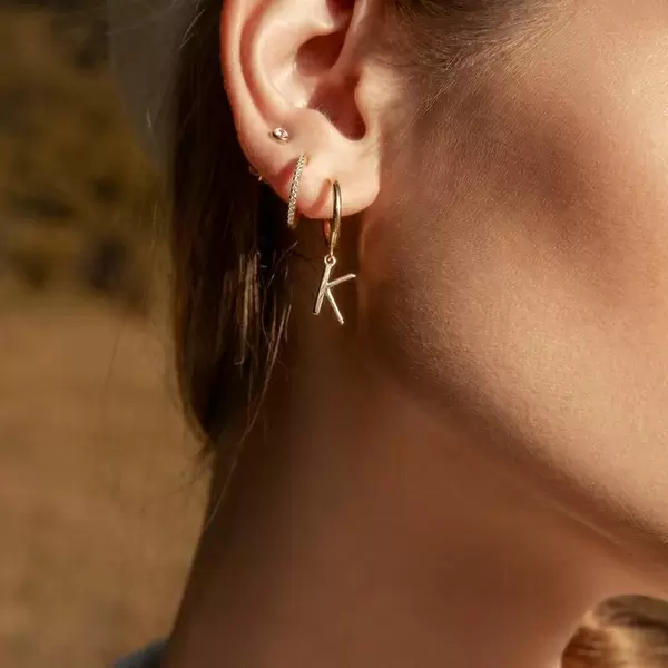 Leaf Jewelry Buchstaben Creole, 18 K Rosegold vergoldet, B Black Friday