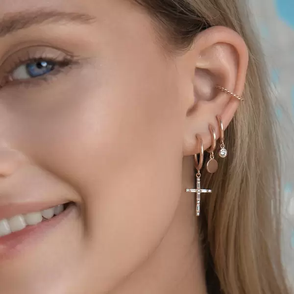 Leaf Jewelry Ear Mix, 5-er Set, 18 K Rosegold vergoldet Weihnachtsangebot