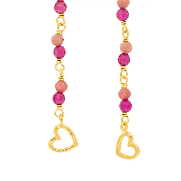 Leaf Jewelry Ohrhänger Rubin, 18 K Gelbgold vergoldet Osterangebot