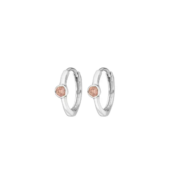 Leaf Jewelry Creole One Gem, Rosenquarz, 925 Sterlingsilber Muttertagsangebot