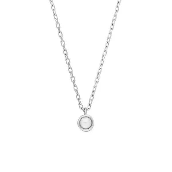 Leaf Jewelry Halskette Pure mit Perle, 925 Sterlingsilber, rhodiniert Zeitlich begrenztes Angebot