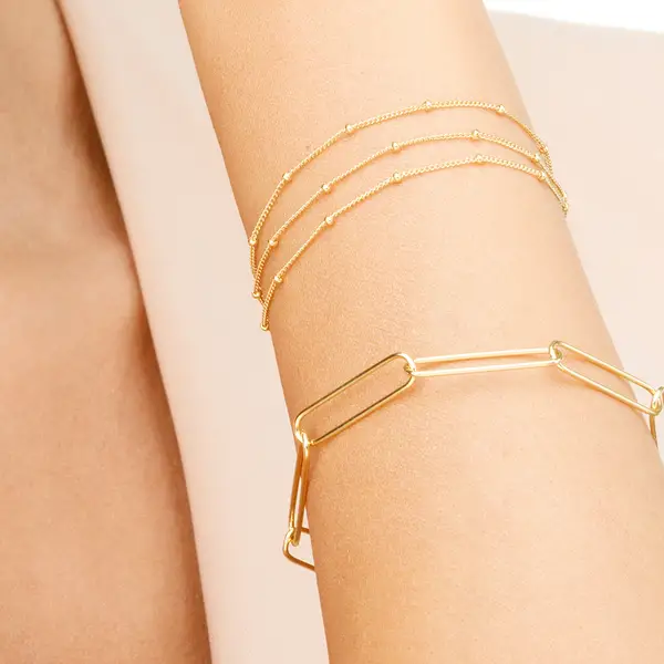 Leaf Jewelry Silber Armkette, BIG SQUARE Neuheiten