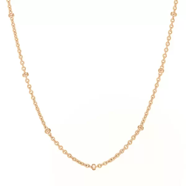 Leaf Jewelry Gliederkette mit Kugeln, 55cm, 18 K Rosegold vergoldet Begrenzte Freigabe