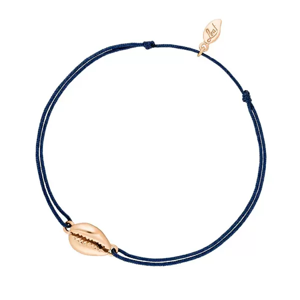 Leaf Jewelry Glücksbändchen Cowrie Shell, 18 K Rosegold vergoldet, Navy Bis zu 50% Rabatt