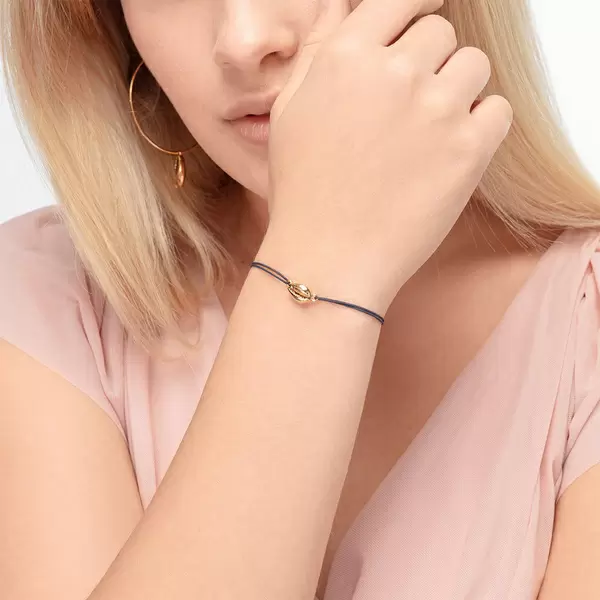 Leaf Jewelry Glücksbändchen Cowrie Shell, 18 K Rosegold vergoldet, Navy Bis zu 50% Rabatt