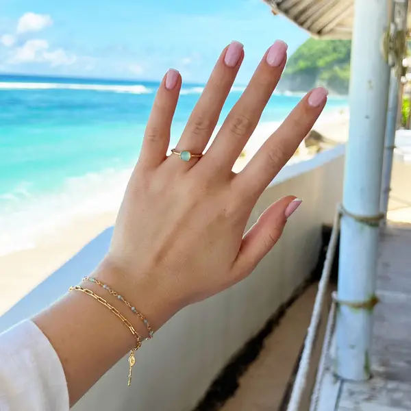 Leaf Jewelry Armkette Amazonit, 18 K Rosegold vergoldet Bis zu 60% Rabatt
