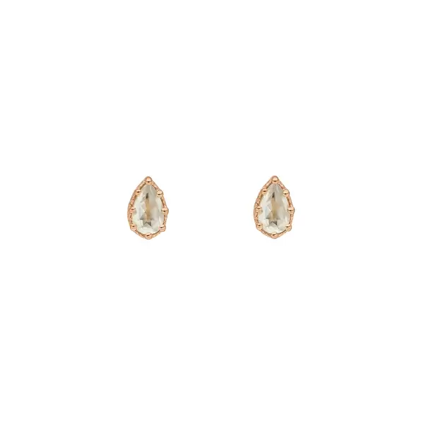 Leaf Jewelry Ohrstecker Drop, Prehnit, 18 K Rosegold vergoldet Nur für heute