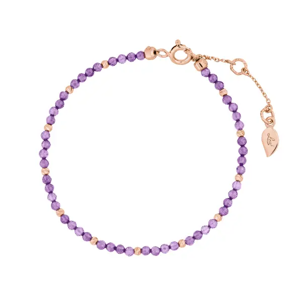 Leaf Jewelry Armkette Serenity, Amethyst, 18 K Rosegold vergoldet Clearance-Verkauf