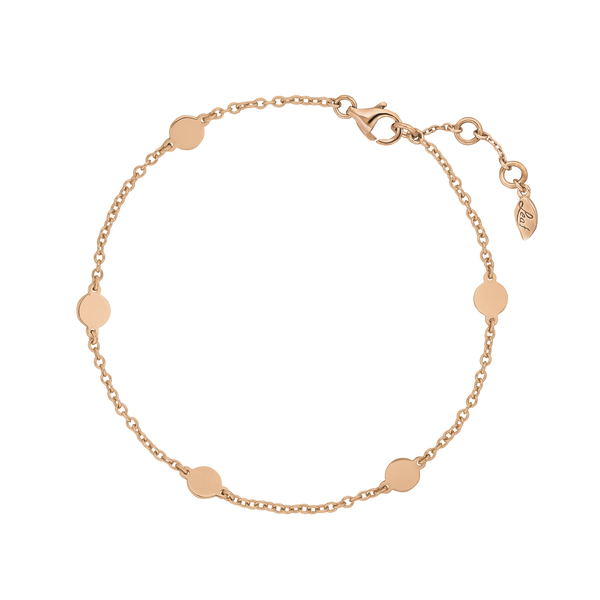 Leaf Jewelry Armkettchen Basic mit Plättchen, 18 K Rosegold vergoldet Fabrikladen
