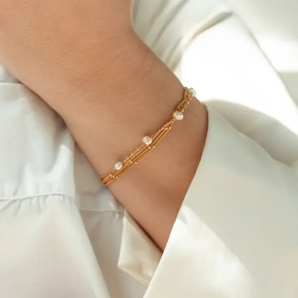 Leaf Jewelry Silber Armkette, WATERFALL, Gelbgold Angebote