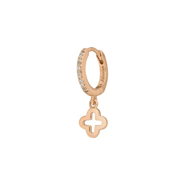 Leaf Jewelry Single Creole CLOVER/Zirkonia, 18 K Rosegold vergoldet Kostenloser Versand