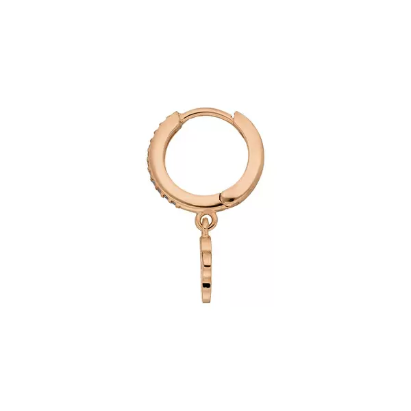 Leaf Jewelry Single Creole CLOVER/Zirkonia, 18 K Rosegold vergoldet Kostenloser Versand