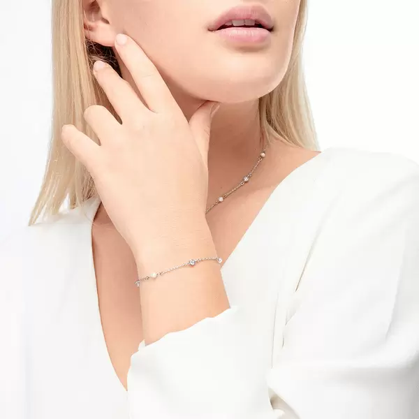 Leaf Jewelry Armkette Pure mit Süßwasserzuchtperlen, 925 Sterlingsilber Limitierter Zeitrabatt