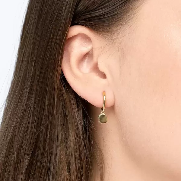 Leaf Jewelry Single Creole PLATELET, 18 K Gelbgold vergoldet Rabatt