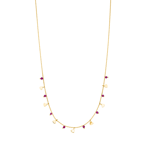 Leaf Jewelry Halskette Hearts Rubin, 18 K Gelbgold vergoldet Günstig kaufen