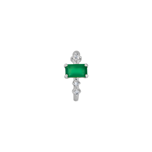 Leaf Jewelry Silber Earcuff Gorgeous Gems, Grüner Achat Online Shopping