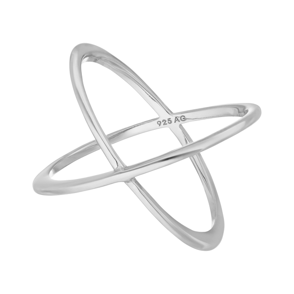 Leaf Jewelry Ring X Cross, 925 Sterlingsilber, Größe 54 Weihnachtsangebot