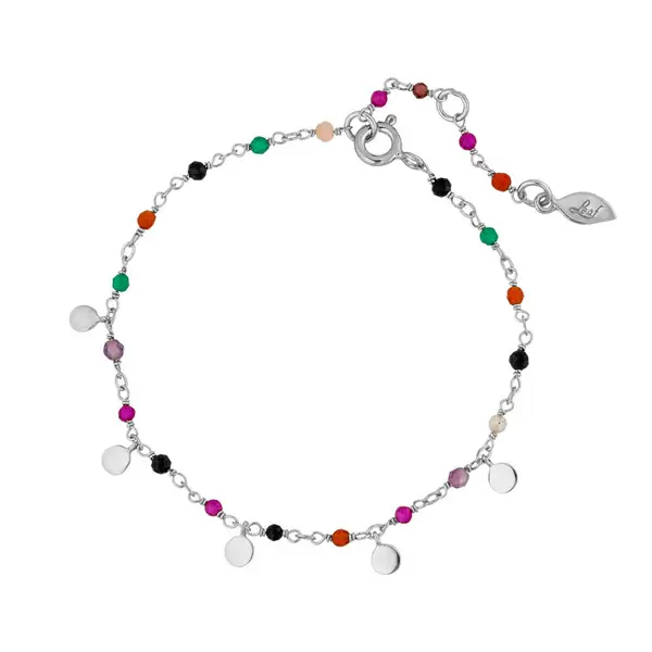 Leaf Jewelry Armkette Rainbow, 925 Sterlingsilber, Multi Gems Valentinstagsangebot