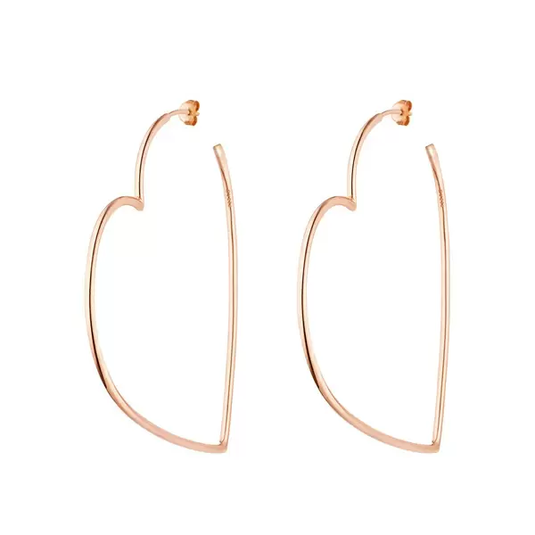 Leaf Jewelry Creole Herz, 60mm, 18K Rosegold vergoldet Zeitlich begrenztes Angebot