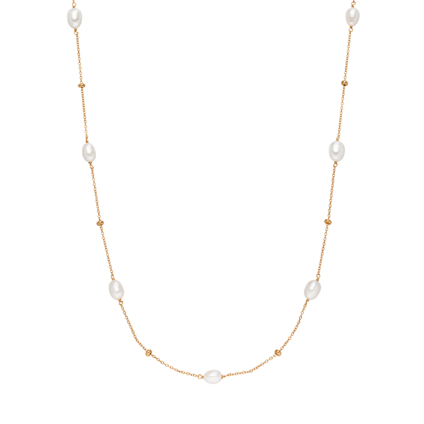 Leaf Jewelry Halskette Perlen Basic, 18 K Rosegold vergoldet Exklusive Angebote