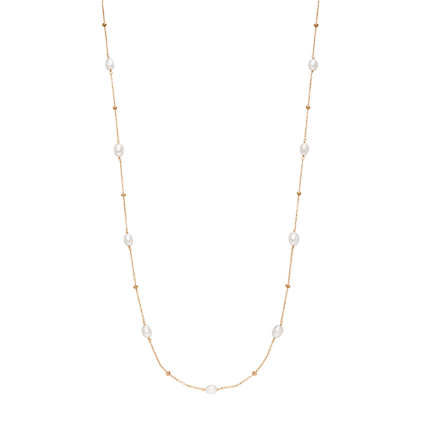 Leaf Jewelry Halskette Perlen Basic, 18 K Rosegold vergoldet Exklusive Angebote