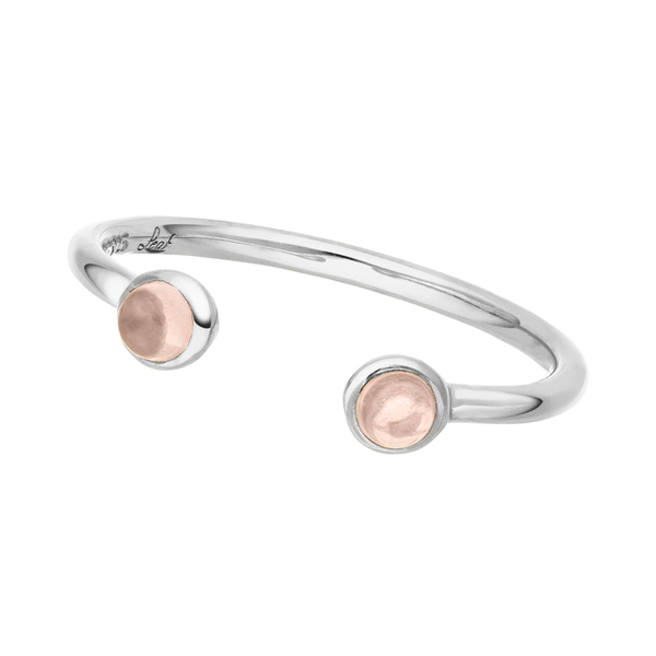 Leaf Jewelry Silber Open Ring, Rosenquarz Große Rabatte