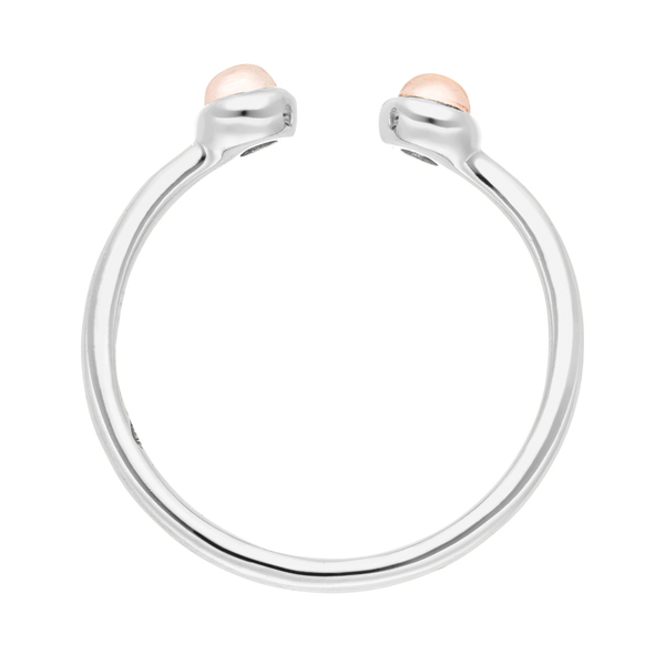 Leaf Jewelry Silber Open Ring, Rosenquarz Große Rabatte
