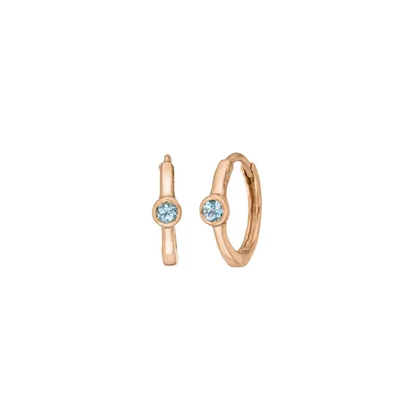 Leaf Jewelry Creole One Gem, Blauer Topas, 18 K Rosegold vergoldet VIP-Rabatte