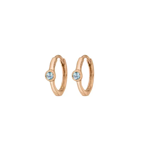 Leaf Jewelry Creole One Gem, Blauer Topas, 18 K Rosegold vergoldet VIP-Rabatte