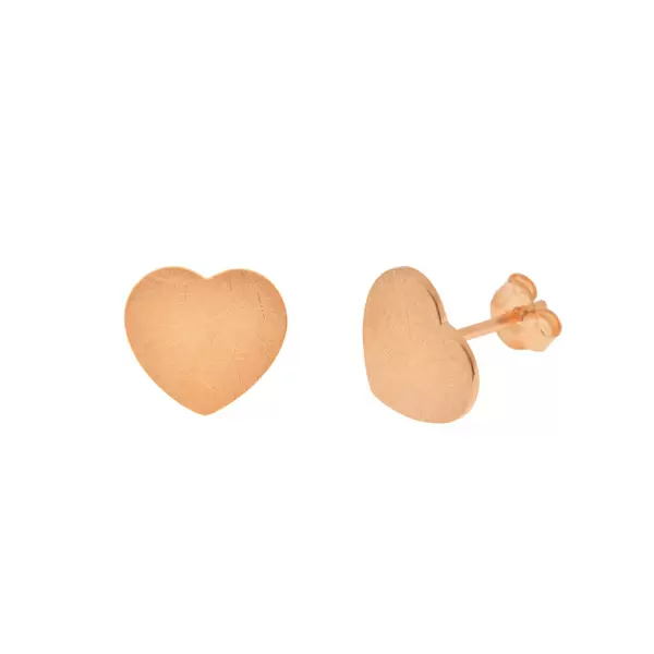Leaf Jewelry Ohrstecker Heart-Disc, matt, 18 Rosegold vergoldet Wochenangebot