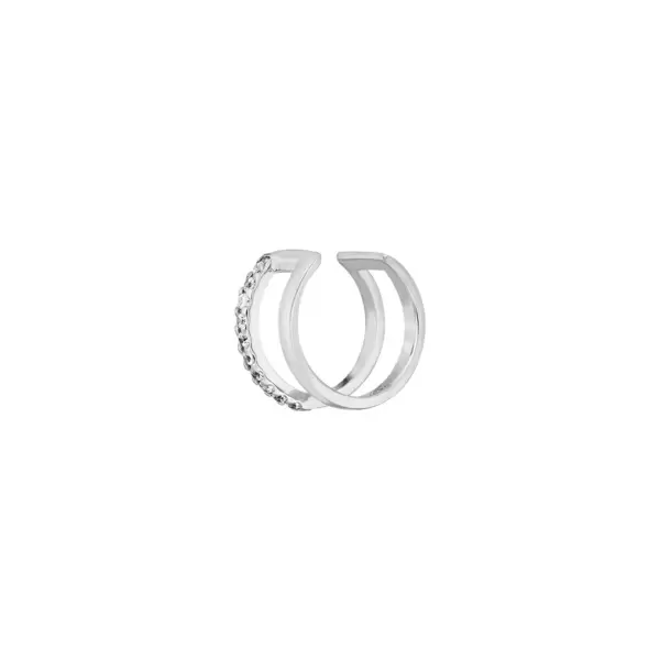 Leaf Jewelry Earcuff Double Line, Zirkonia, 925 Sterling Silber Zeitbegrenzte Promotion
